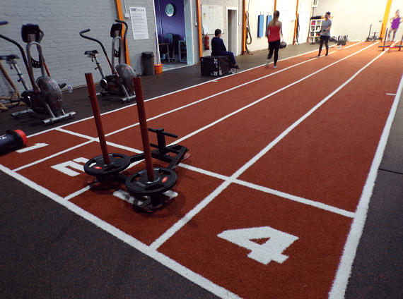 prowler on the gym mat