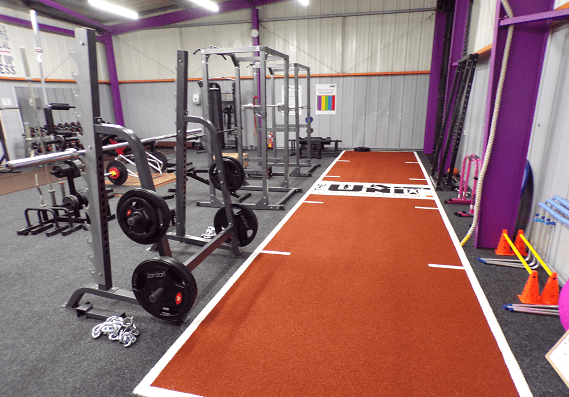 unit gym mat installed with logo