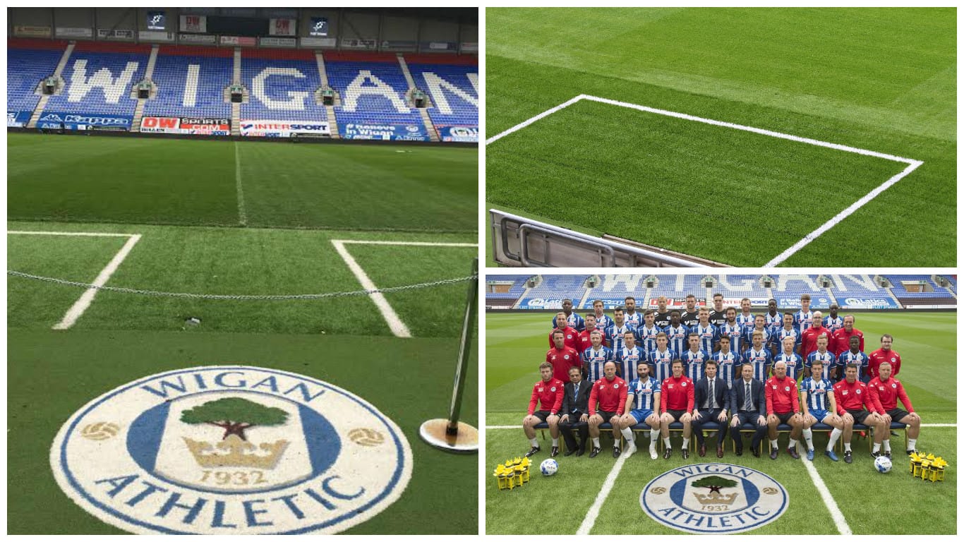 wigan athletic artificial grass technical areas