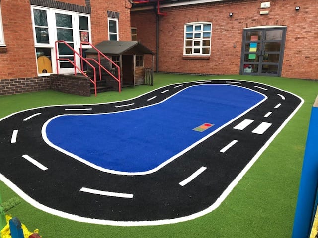 astro turf playground roadway