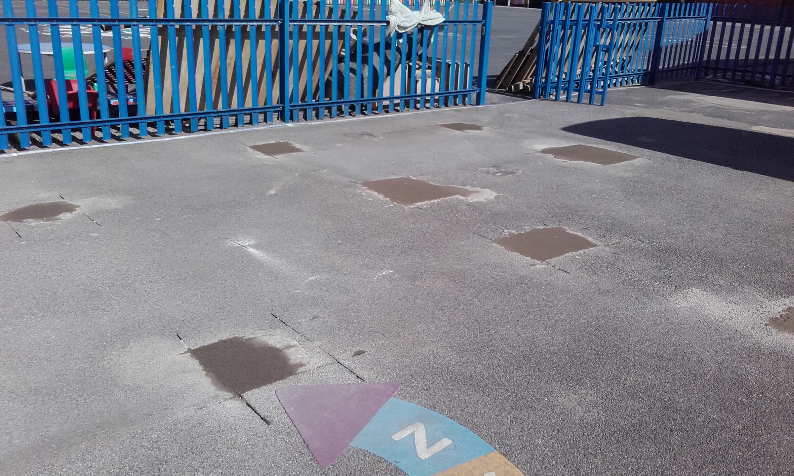 tarmac playground patched up