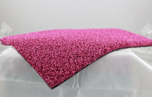 pink artificial grass sample