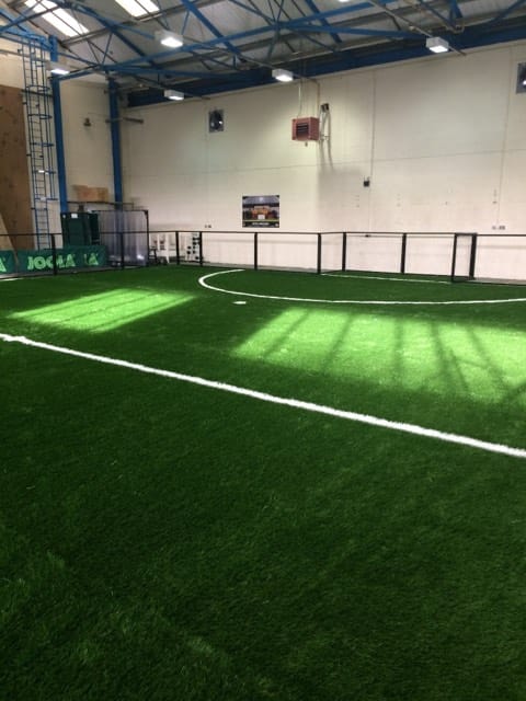 new indoor 3g pitch showing goal end