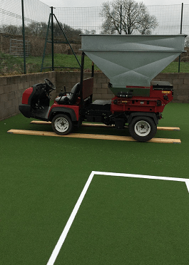 sanding artificial turf muga