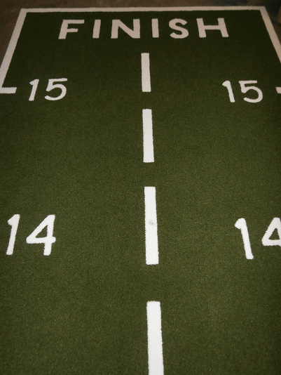 end of the two lane sprint track