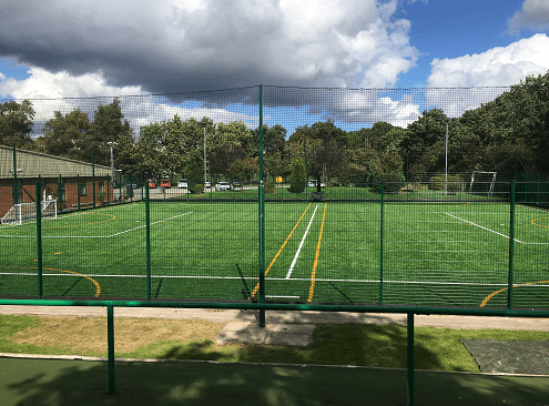 fencing surrounds the full pitch