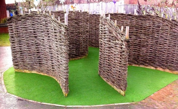 wicker maze with synthetic grass surface- much neater