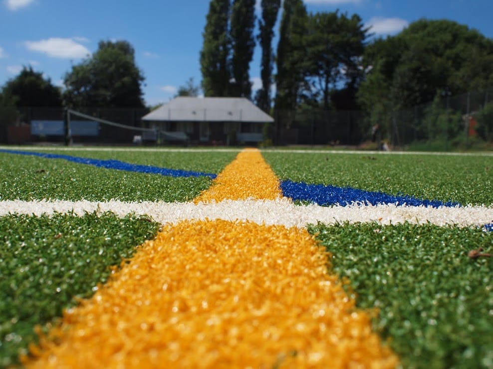 An after shot of tennis court construction at Beechcroft