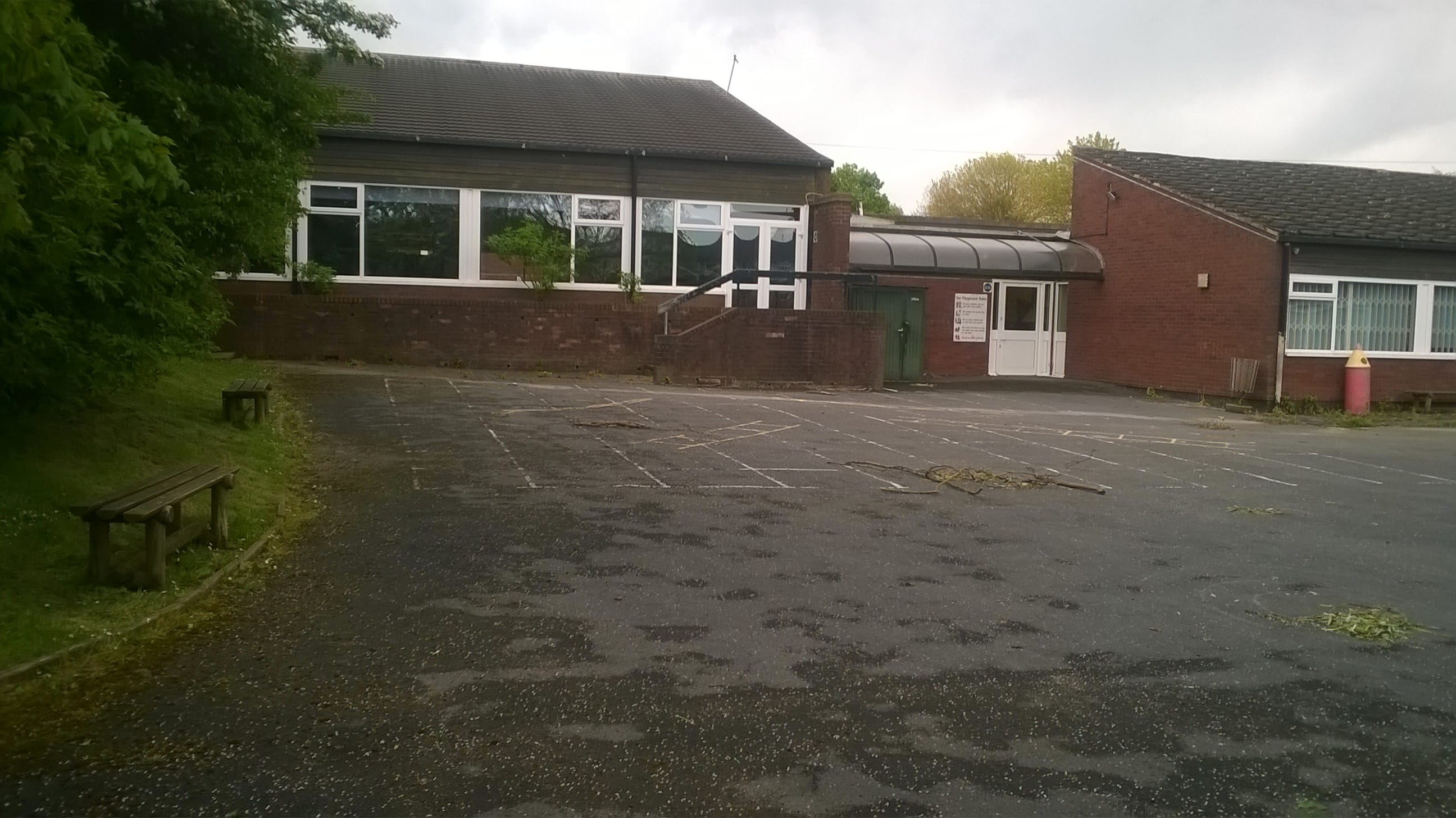 Nonsuch Primary school before shot of tarmac playground surface