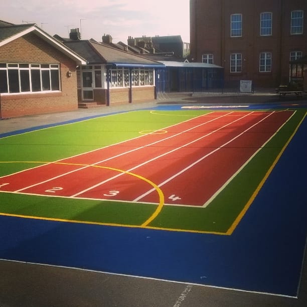 Good Shepard Epic Playground with artificial grass running track