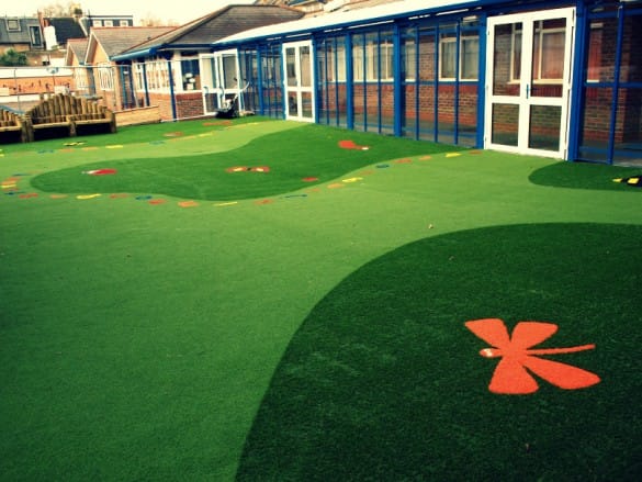 EPIC playground at Good Shepherd School in London by Synthetic Turf Management 