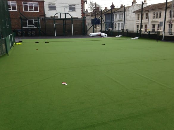 installing artificial turf for muga