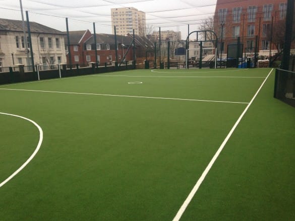 Brighton College netball court installed by Synthetic Turf Management