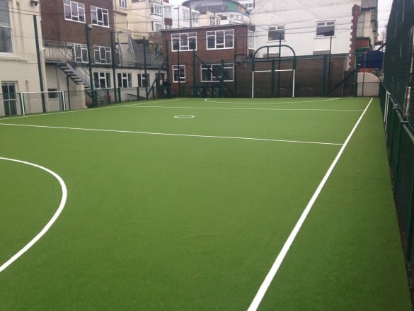 Brighton College artificial turf netball court installation