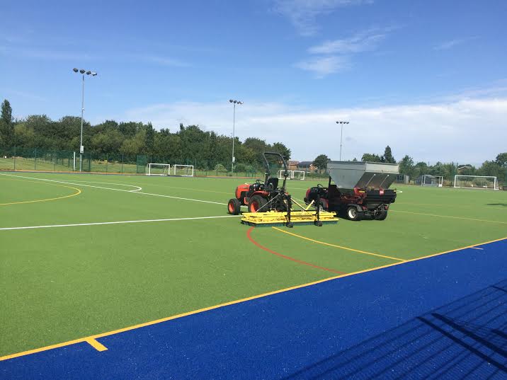 Infill for the synthetic turf muga going in
