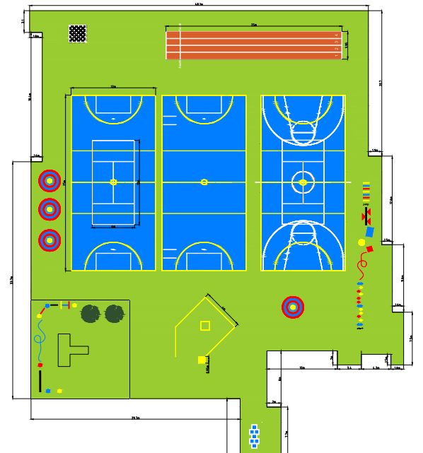 multi use games area and playground cad design