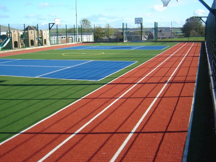 school running track as part of muga