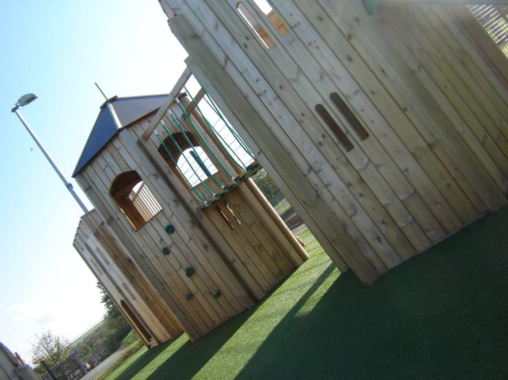 wooden climbing frame