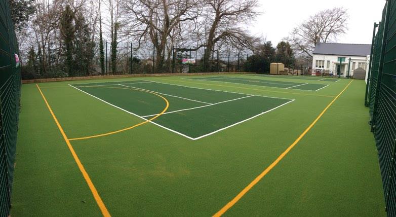 Completed muga in 2 shades of green