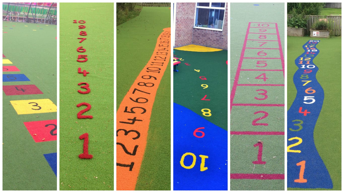 different number lines multi-use surface