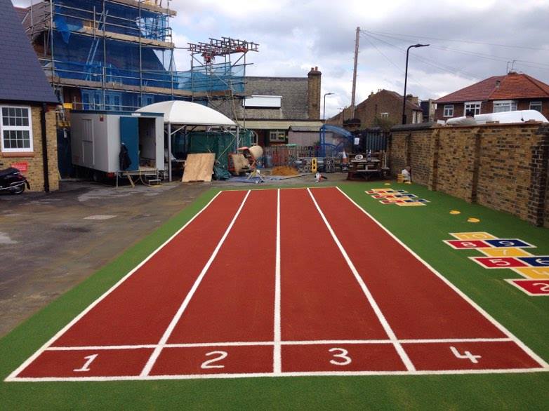 four lane Running Track Safe Play Surface