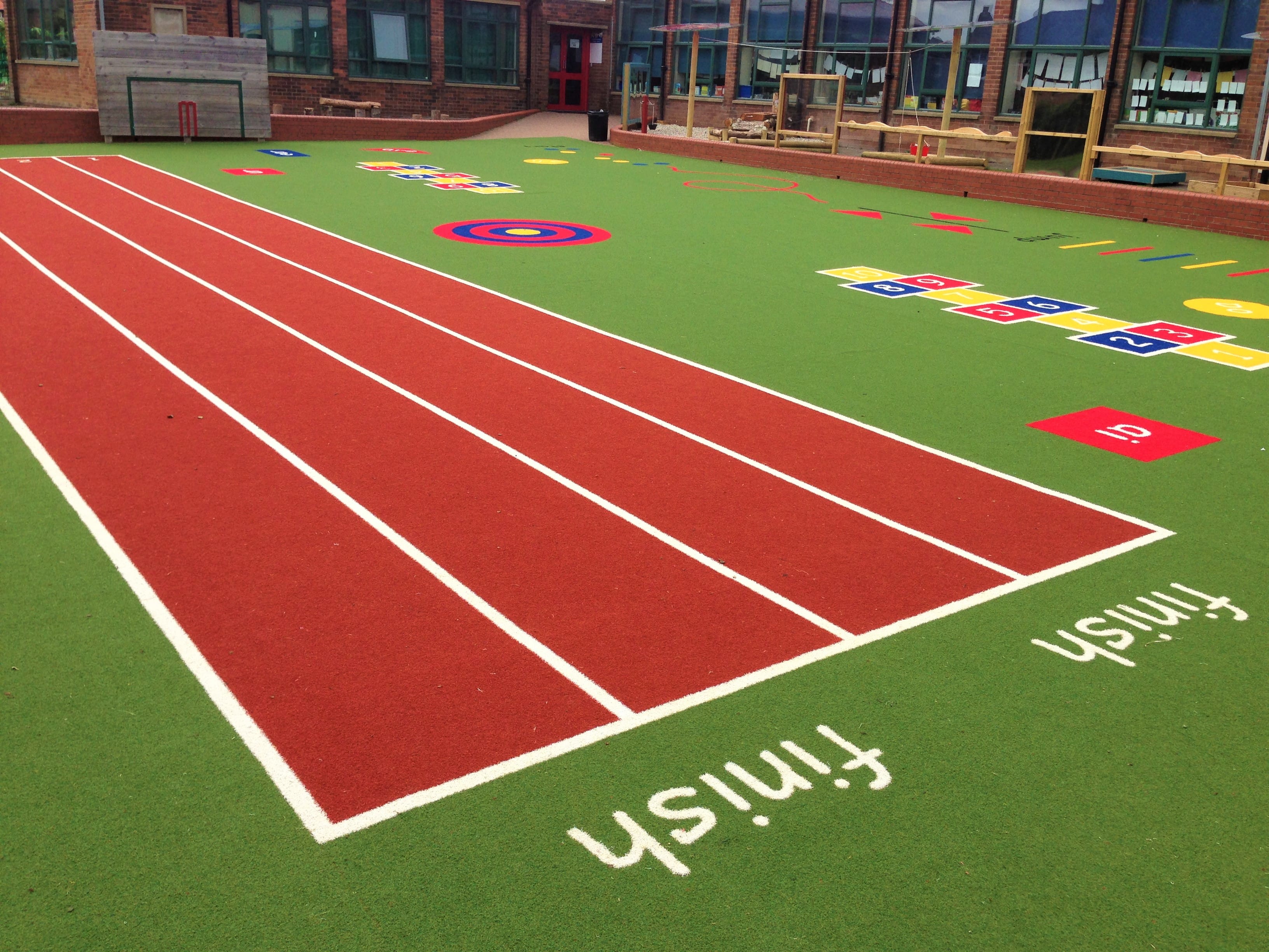 running and walking track as part of playground