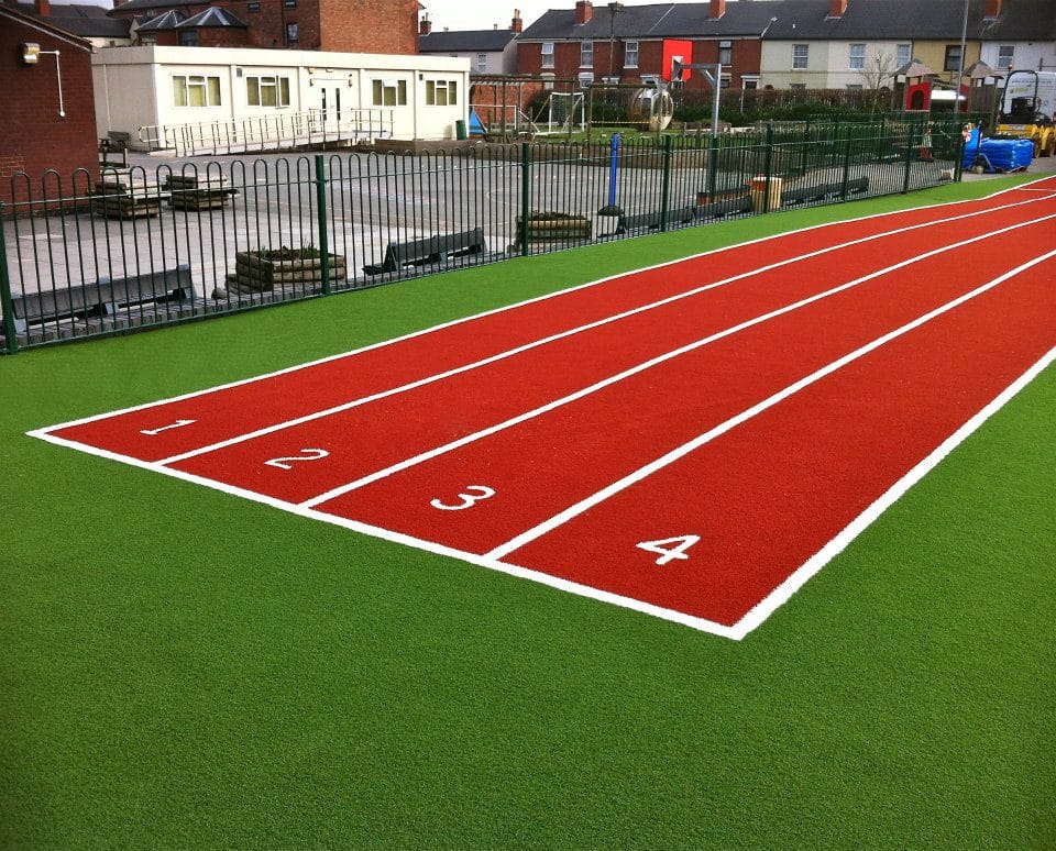 four lane running and walking track