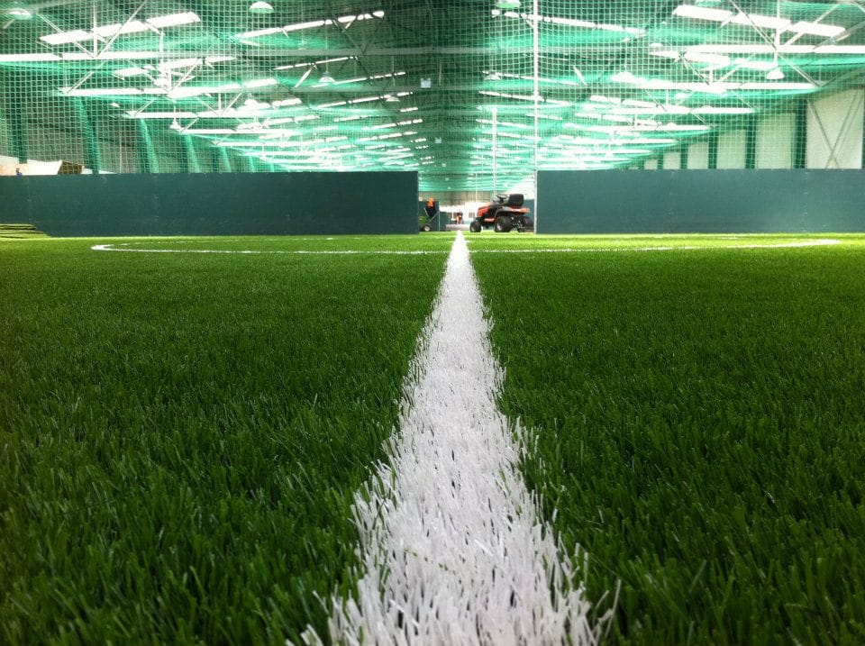 3g pitch white line marking close up view