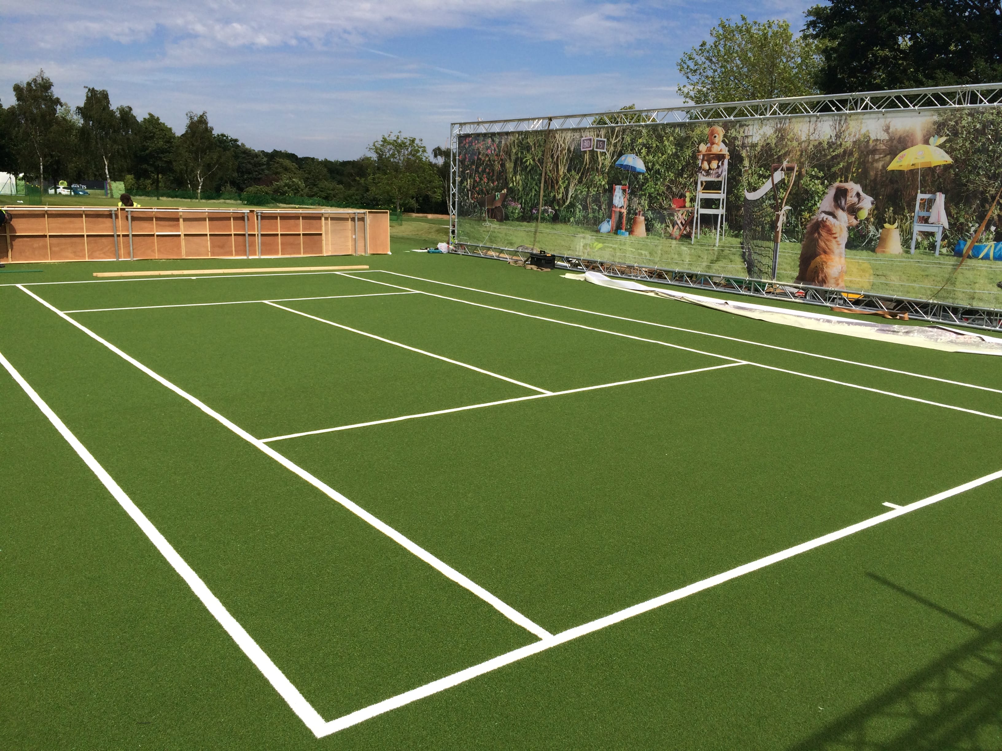 tennis court complete at Wimbledon