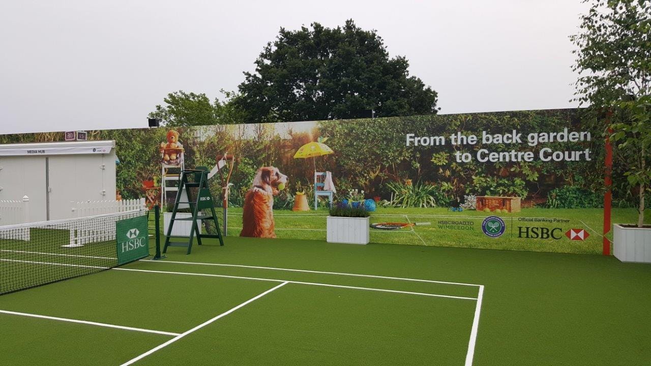 hsbc advertising board on the court