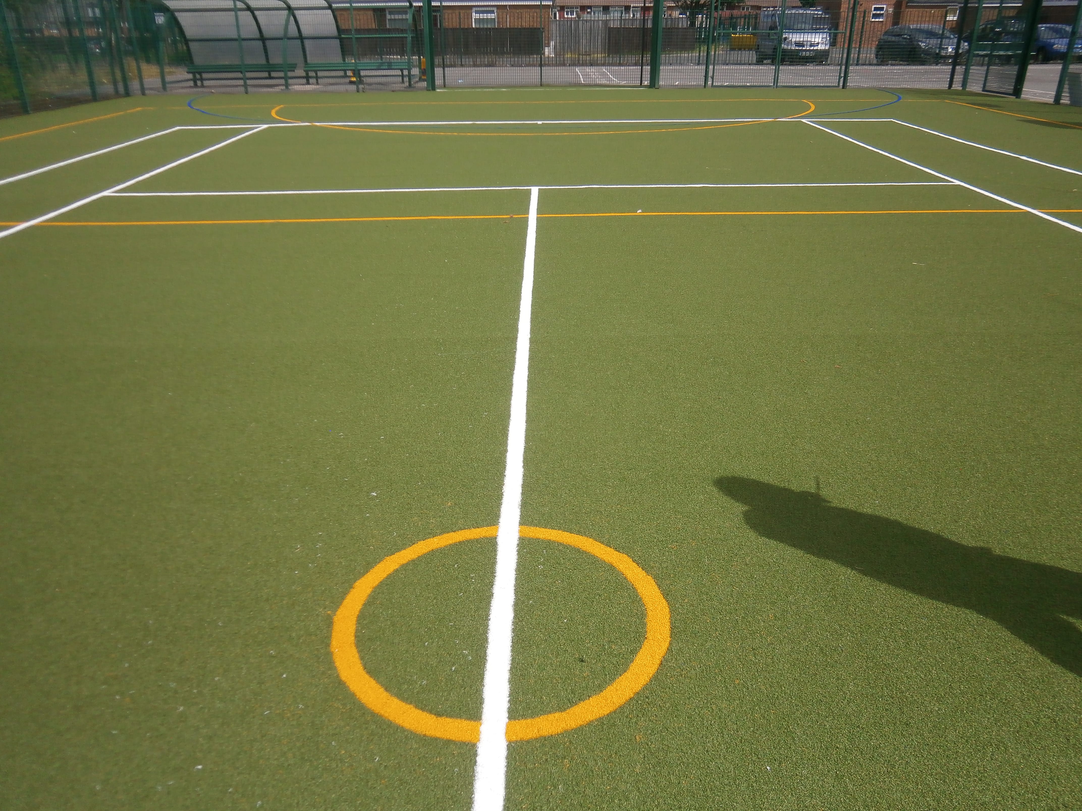 yellow netball centre circle