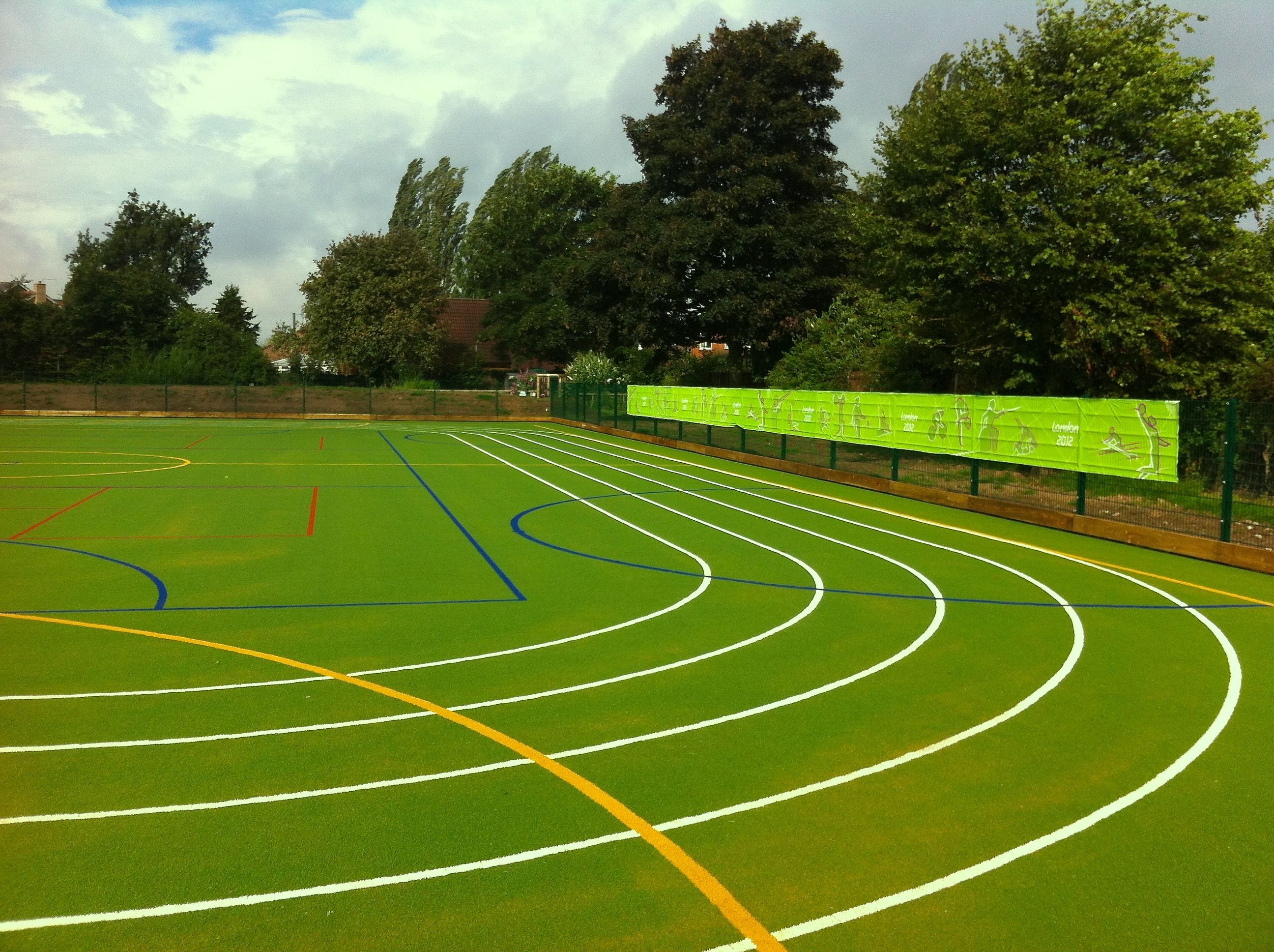 artificial grass school running track