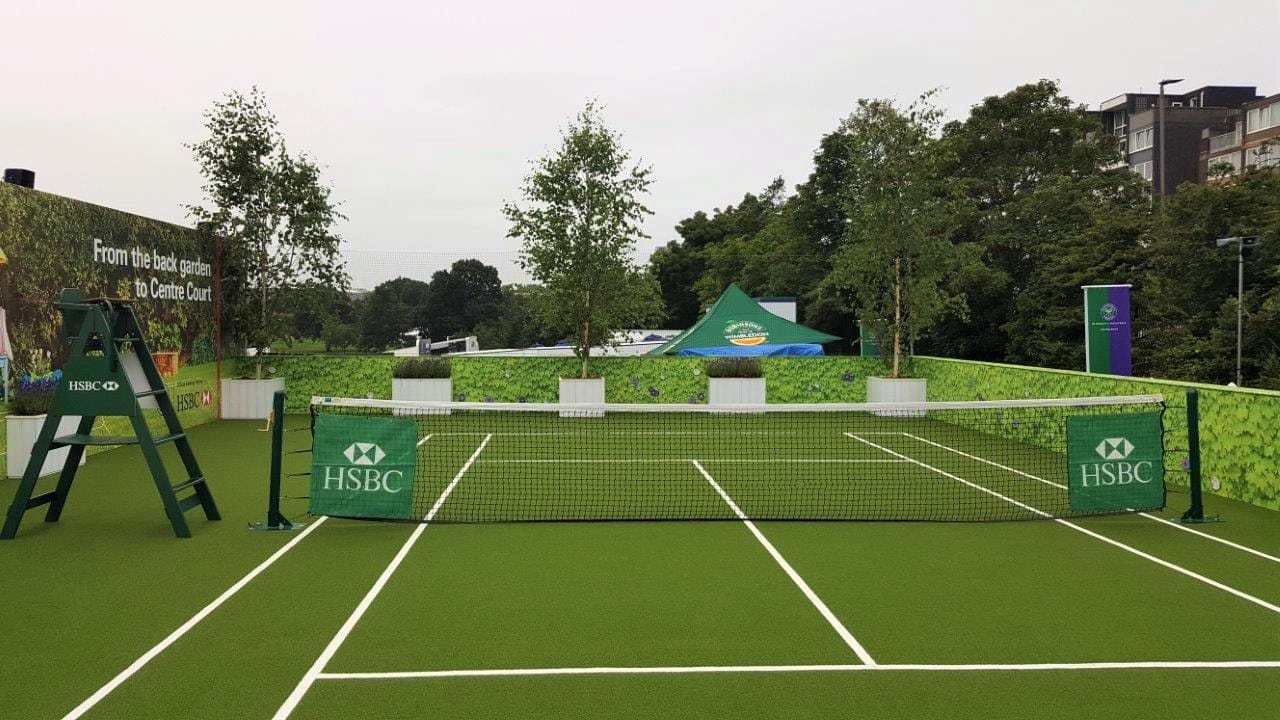 synthetic turf tennis court at Wimbledon