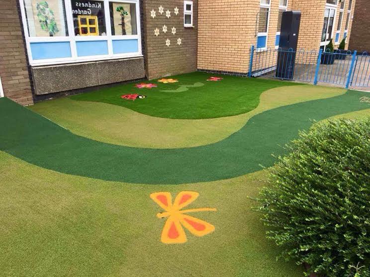 synthetic turf garden in school