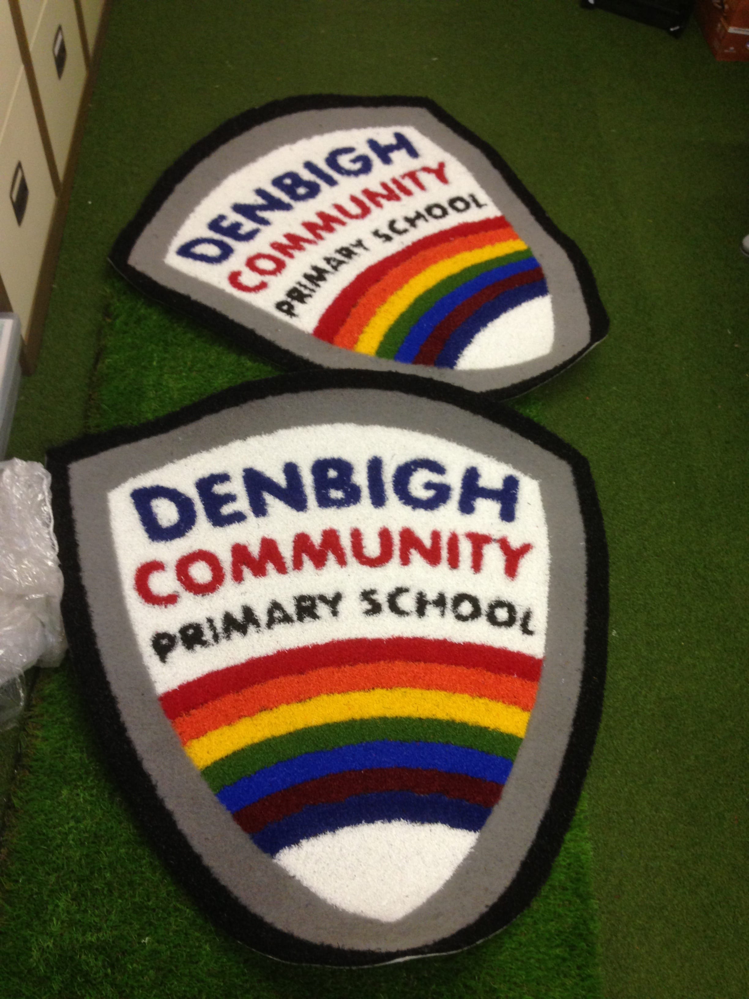 denbigh community primary school artificial turf logo mats for playground