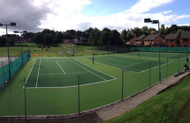 panorama view of tennis courts