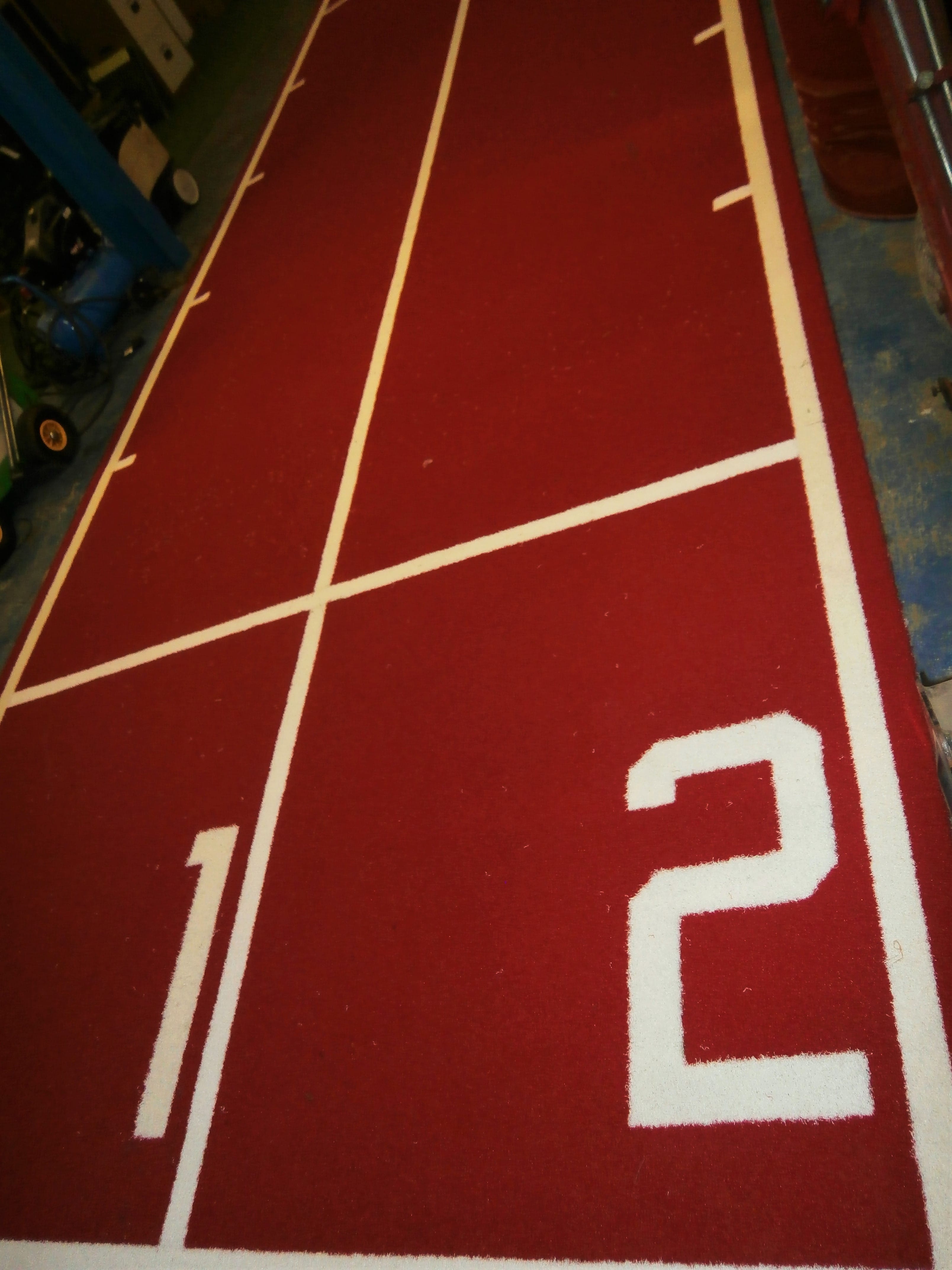 two lane red gym mat