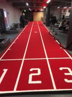 turf three lane gym mat installed 