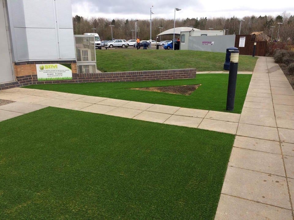 astroturf landscaping at David Lloyds with STM sign